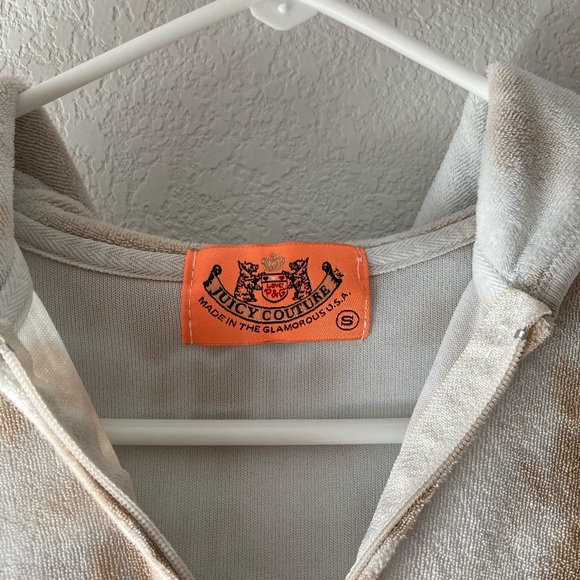Vintage Juicy Couture zip up jacket Y2K.   Tan and white. Size S - Picture 7 of 7